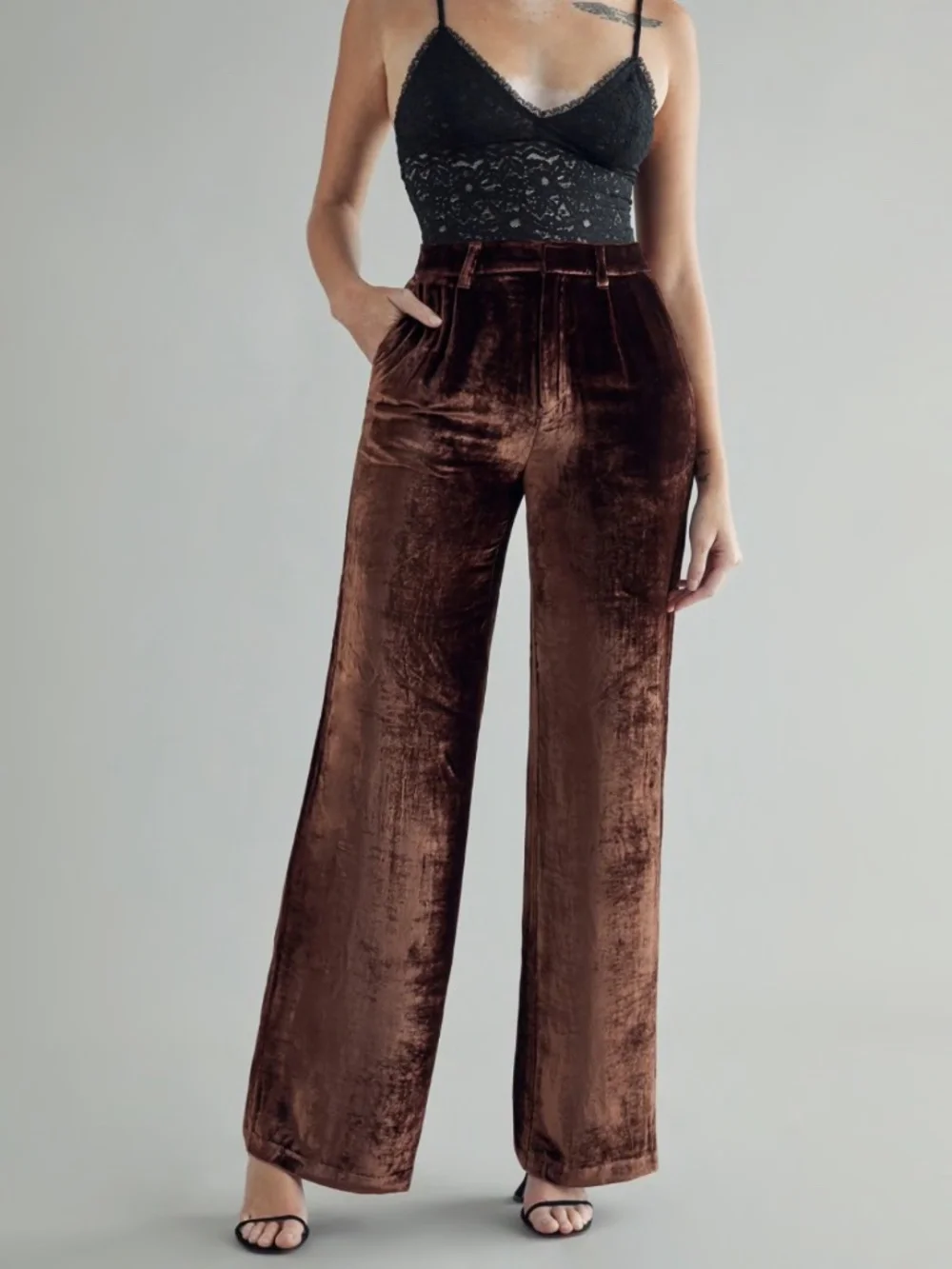 NEW Reformation Wes Velvet Pant Chestnut 2